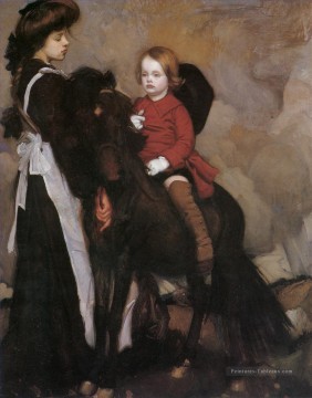 portrait Tableau Peinture - portrait équestre d’un garçon George Washington Lambert portrait